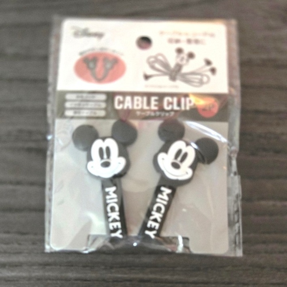Disney‎ Mickey Mouse Cable Clip 2-Piece Set Japan Import Cord Organizer NIP